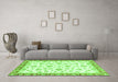 Machine Washable Oriental Green Traditional Area Rugs in a Living Room,, wshabs2957grn