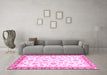 Machine Washable Oriental Pink Traditional Rug in a Living Room, wshabs2957pnk