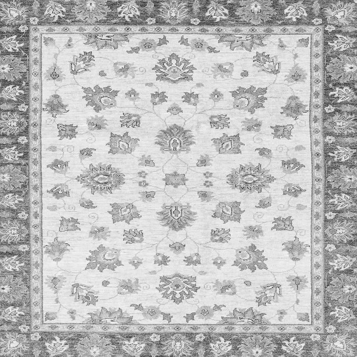 Square Machine Washable Oriental Gray Traditional Rug, wshabs2957gry