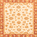 Square Oriental Orange Traditional Rug, abs2957org