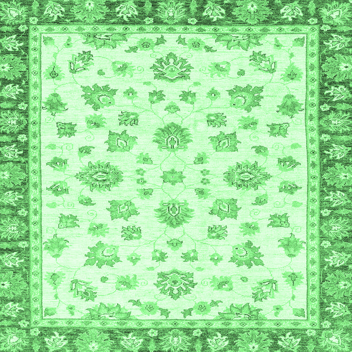 Square Oriental Emerald Green Traditional Rug, abs2957emgrn