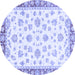 Round Oriental Blue Traditional Rug, abs2957blu