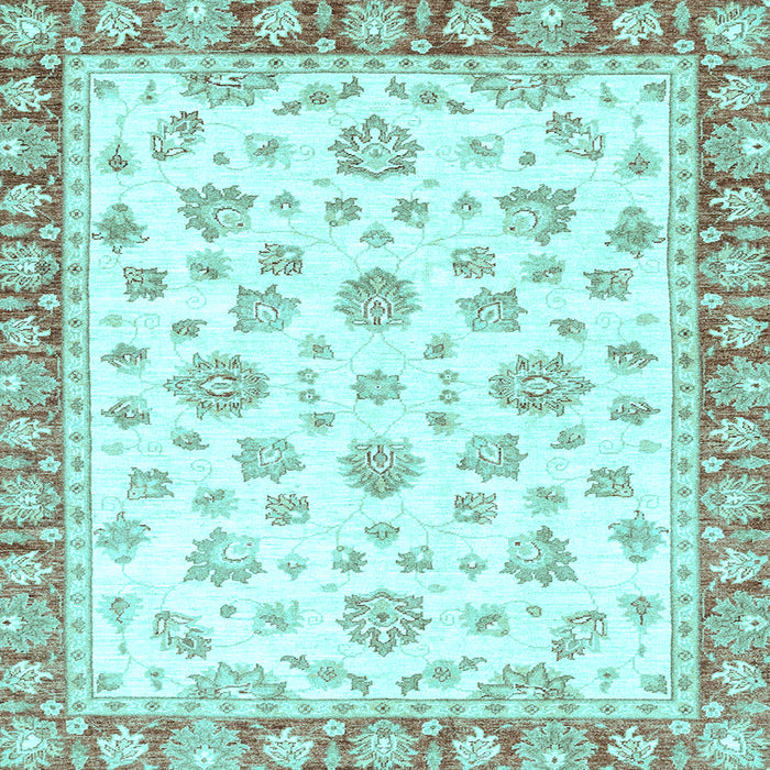 Square Oriental Light Blue Traditional Rug, abs2957lblu