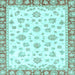 Square Oriental Light Blue Traditional Rug, abs2957lblu