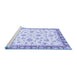 Sideview of Machine Washable Oriental Blue Traditional Rug, wshabs2957blu