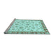 Sideview of Machine Washable Oriental Light Blue Traditional Rug, wshabs2957lblu