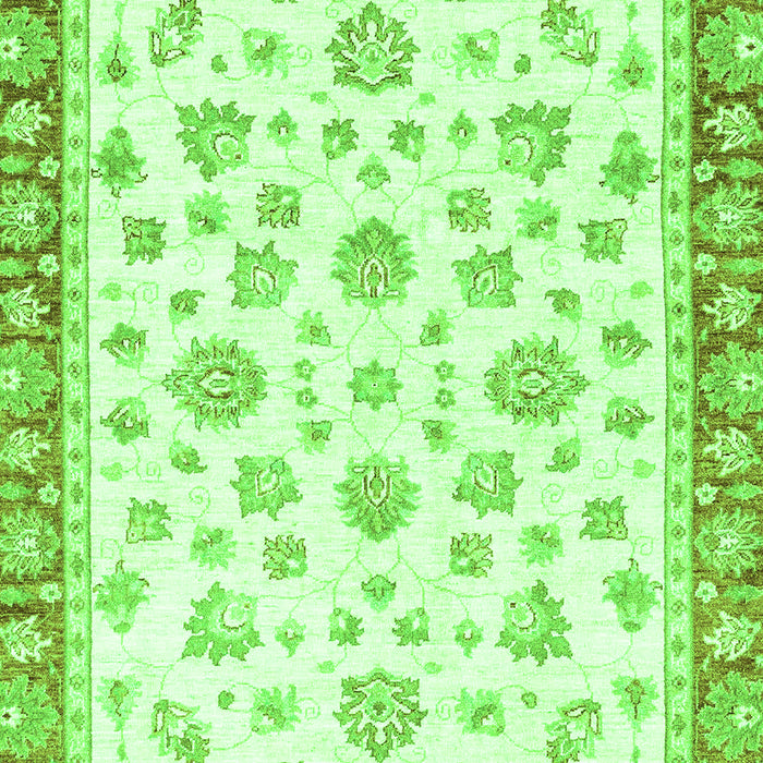 Machine Washable Oriental Green Traditional Area Rugs, wshabs2957grn