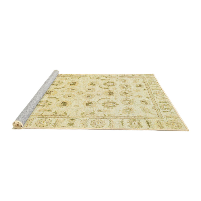 Sideview of Machine Washable Abstract Chrome Gold Yellow Rug, wshabs2958