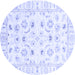 Round Oriental Blue Traditional Rug, abs2958blu