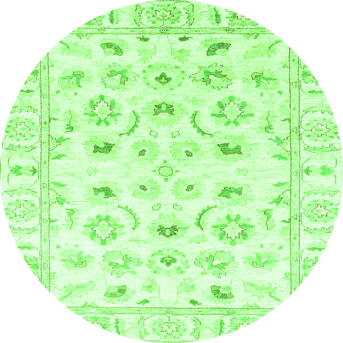 Round Oriental Green Traditional Rug, abs2958grn