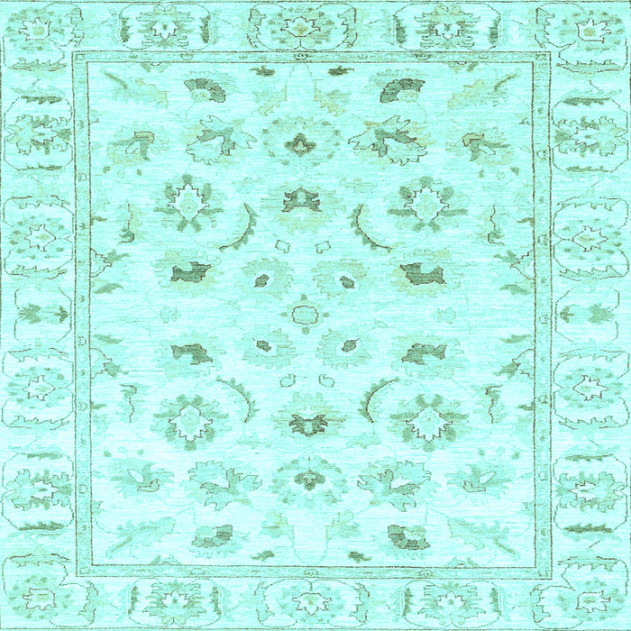Square Machine Washable Oriental Light Blue Traditional Rug, wshabs2958lblu