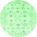 Round Oriental Emerald Green Traditional Rug, abs2958emgrn