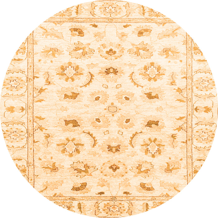 Round Oriental Orange Traditional Rug, abs2958org