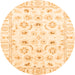 Round Oriental Orange Traditional Rug, abs2958org