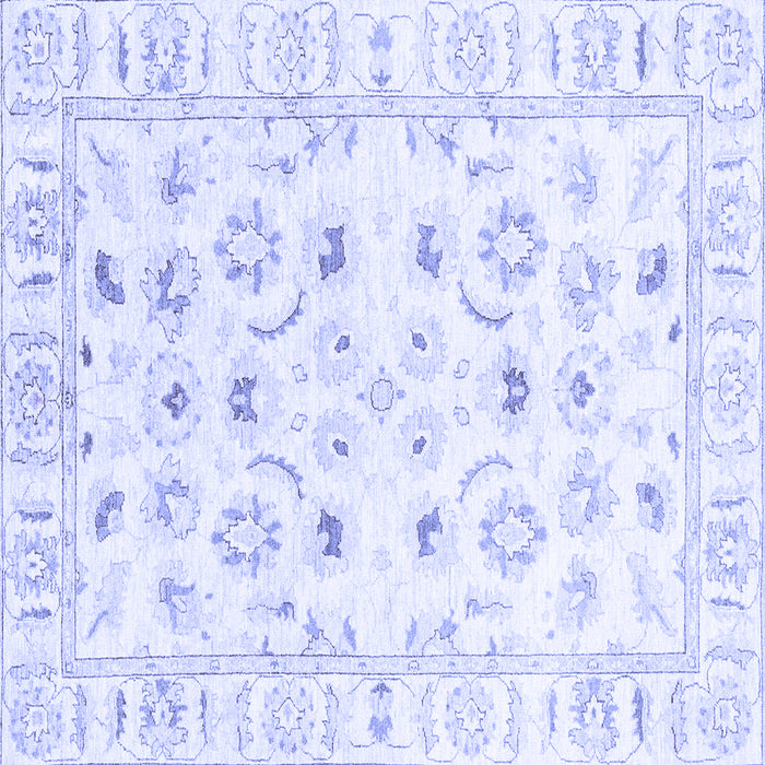 Square Machine Washable Oriental Blue Traditional Rug, wshabs2958blu