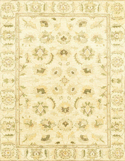 Abstract Chrome Gold Yellow Oriental Rug, abs2958