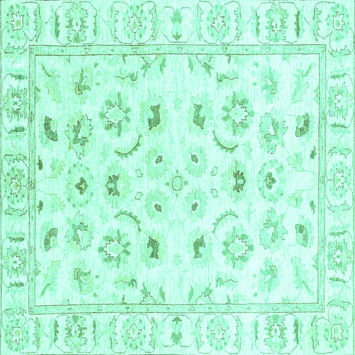 Square Oriental Turquoise Traditional Rug, abs2958turq