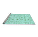 Sideview of Machine Washable Oriental Light Blue Traditional Rug, wshabs2958lblu