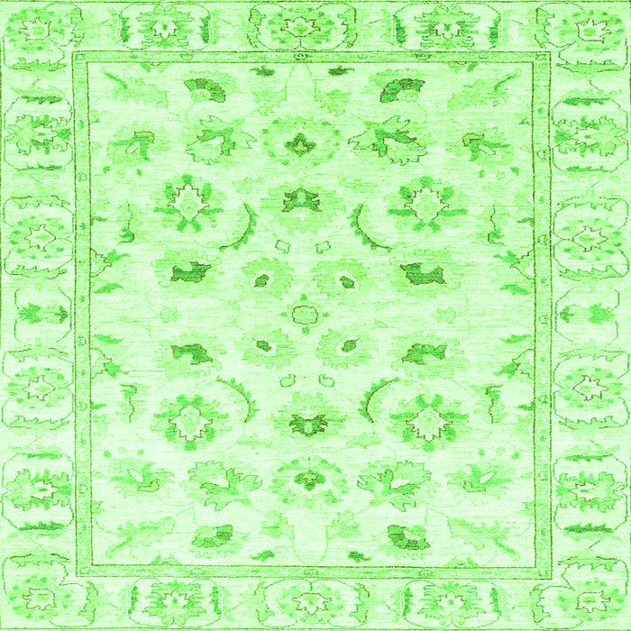 Square Oriental Green Traditional Rug, abs2958grn