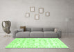 Machine Washable Oriental Green Traditional Area Rugs in a Living Room,, wshabs2958grn