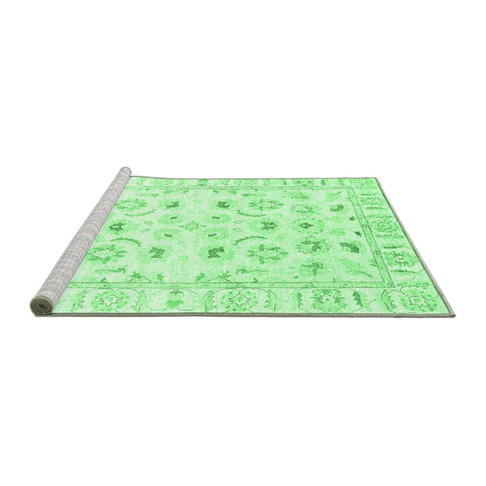 Sideview of Machine Washable Oriental Emerald Green Traditional Area Rugs, wshabs2958emgrn
