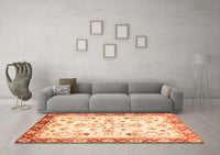 Machine Washable Oriental Orange Traditional Rug, wshabs2959org