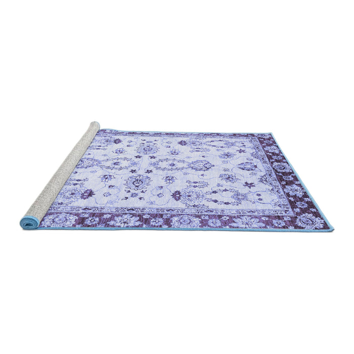 Sideview of Machine Washable Oriental Blue Traditional Rug, wshabs2959blu