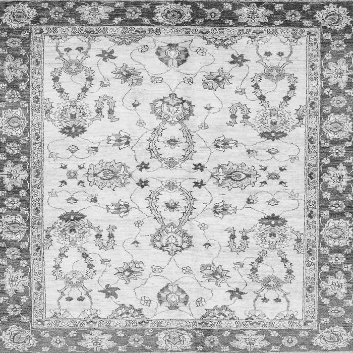 Square Machine Washable Oriental Gray Traditional Rug, wshabs2959gry