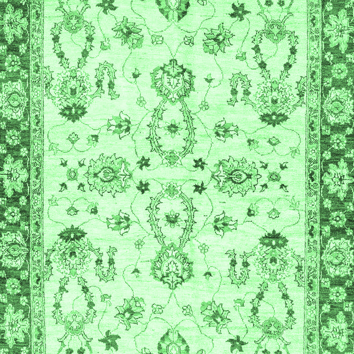 Machine Washable Oriental Emerald Green Traditional Area Rugs, wshabs2959emgrn
