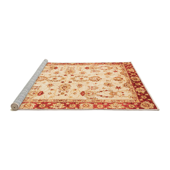 Sideview of Machine Washable Oriental Orange Traditional Area Rugs, wshabs2959org