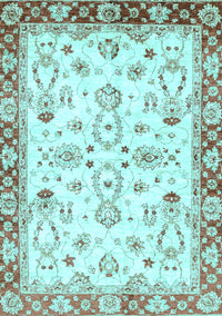 Oriental Light Blue Traditional Rug, abs2959lblu