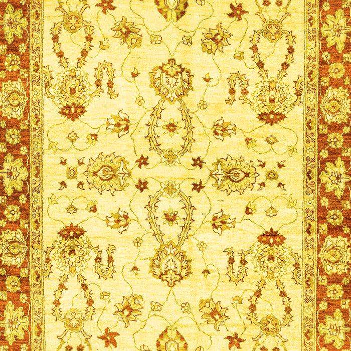 Machine Washable Oriental Yellow Traditional Rug, wshabs2959yw