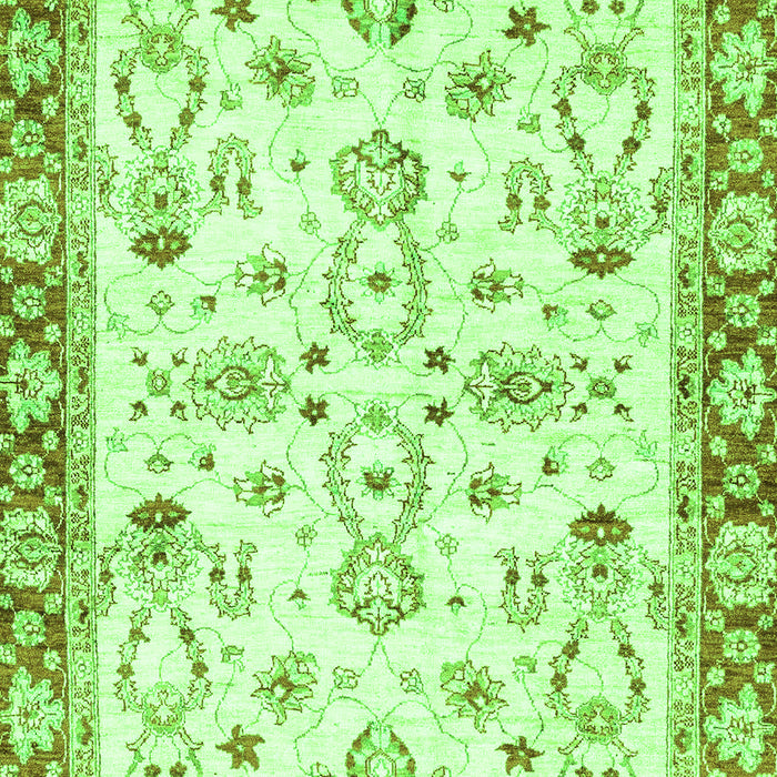 Machine Washable Oriental Green Traditional Area Rugs, wshabs2959grn