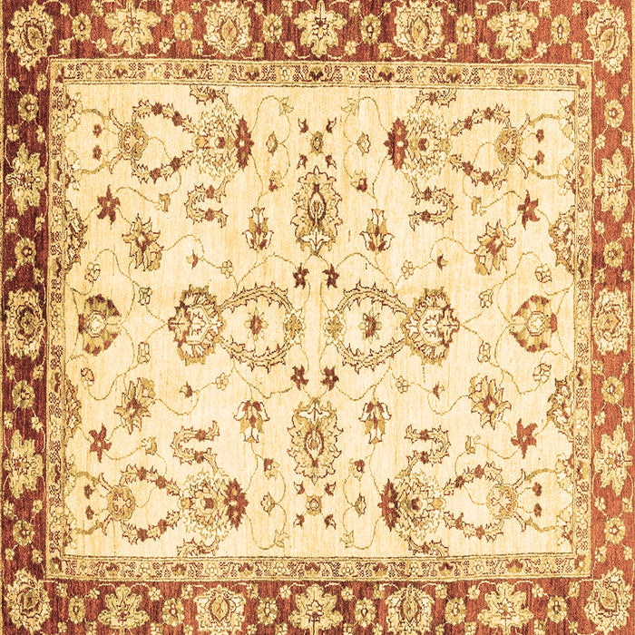 Square Machine Washable Oriental Brown Traditional Rug, wshabs2959brn