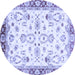 Round Oriental Blue Traditional Rug, abs2959blu