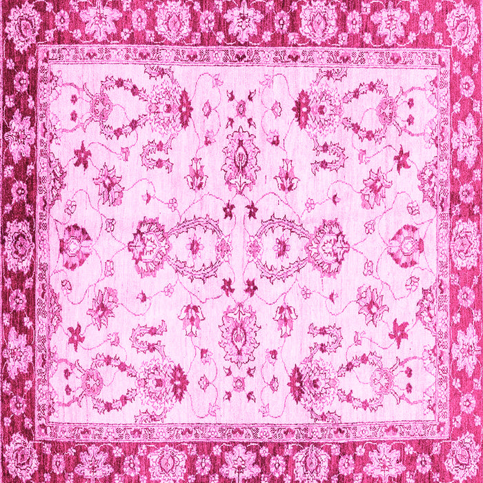 Square Oriental Pink Traditional Rug, abs2959pnk