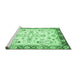 Sideview of Machine Washable Oriental Emerald Green Traditional Area Rugs, wshabs2959emgrn