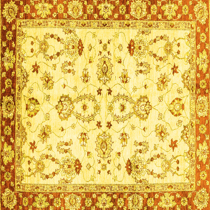Square Oriental Yellow Traditional Rug, abs2959yw