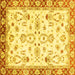 Square Oriental Yellow Traditional Rug, abs2959yw