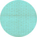 Round Oriental Light Blue Modern Rug, abs295lblu