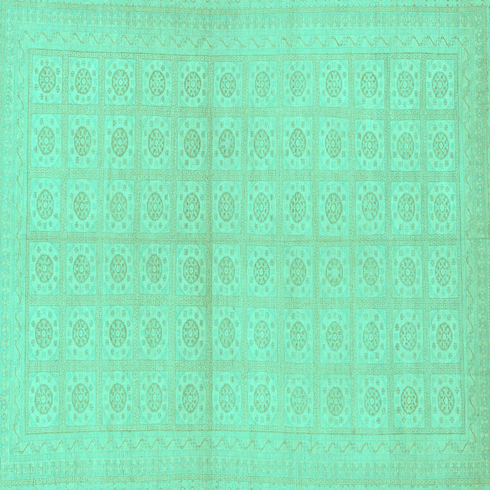 Square Oriental Turquoise Modern Rug, abs295turq