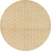 Round Machine Washable Abstract Yellow Rug, wshabs295