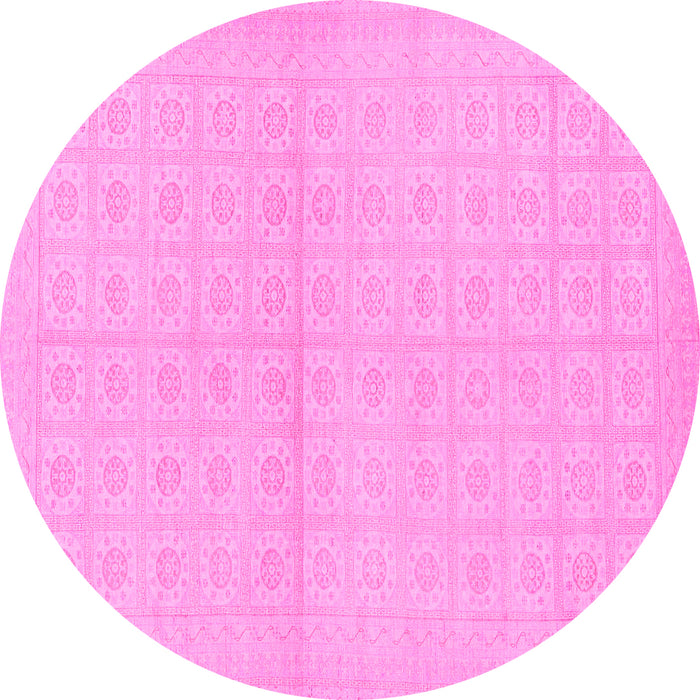 Round Oriental Pink Modern Rug, abs295pnk