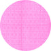 Round Oriental Pink Modern Rug, abs295pnk