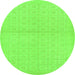 Round Oriental Green Modern Rug, abs295grn