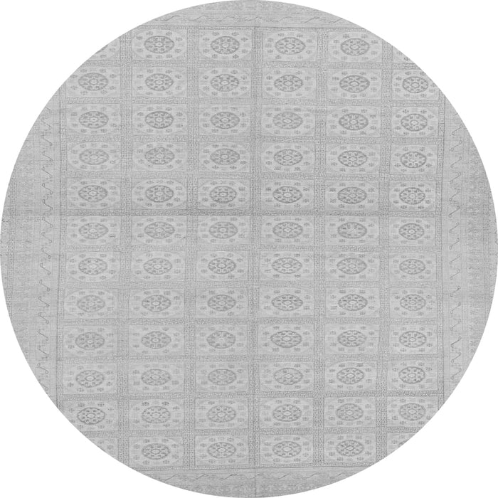 Round Machine Washable Oriental Gray Modern Rug, wshabs295gry
