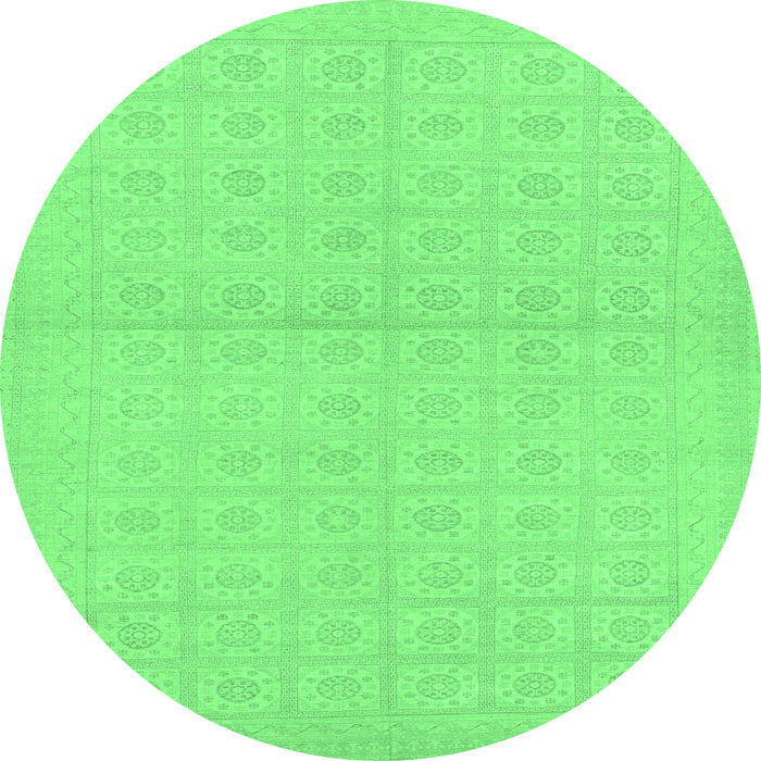Round Oriental Emerald Green Modern Rug, abs295emgrn