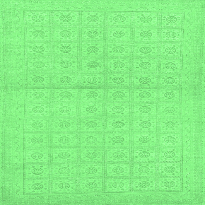 Square Machine Washable Oriental Emerald Green Modern Area Rugs, wshabs295emgrn