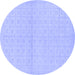 Round Machine Washable Oriental Blue Modern Rug, wshabs295blu