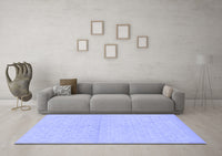 Machine Washable Oriental Blue Modern Rug, wshabs295blu